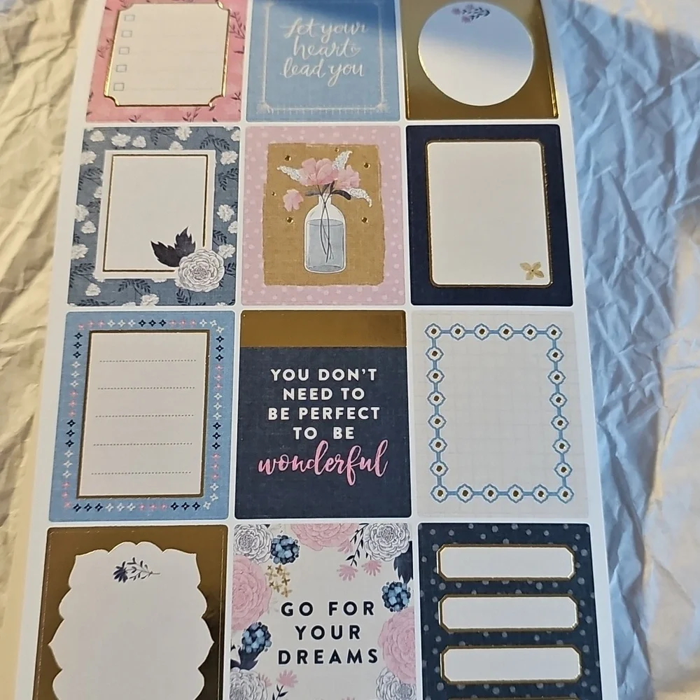 NWT Recollections Blossom & Bloom Sticker Book - Navy, Pink, Green Accents 854pc